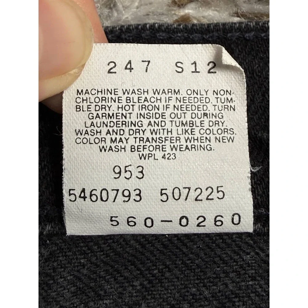 Vintage 1993 Levi's 560 Loose Fit Black Jeans Made in USA W30 L36